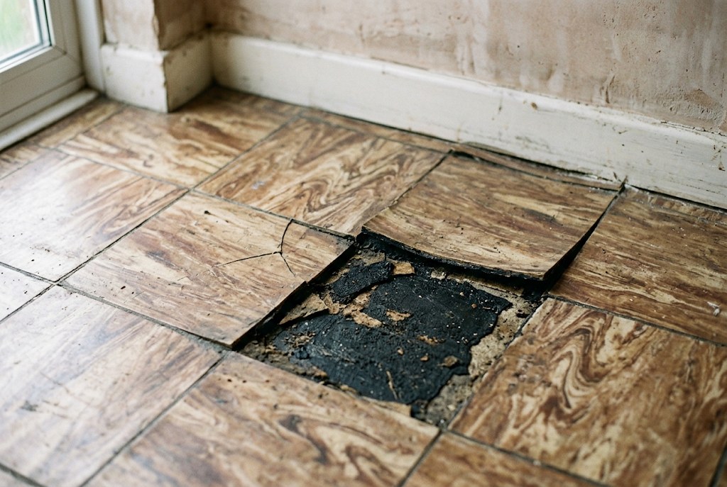 Old vinyl floor tiles in a Coventry property
