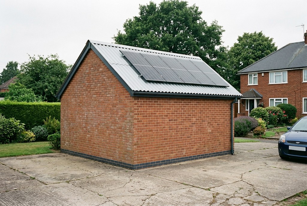 Garage with a new roof, solar panels and a battery in Coventry